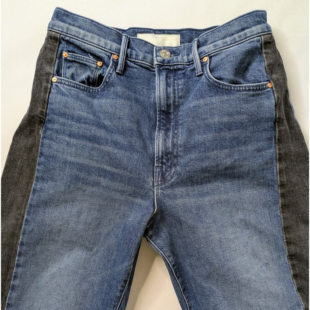 MOTHER Superior Half Pipe Flood 27 Black Blue Two Tone 98% Cotton Premium Denim - Picture 6 of 16